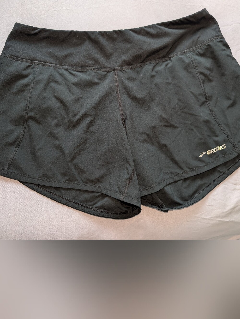 Brooks Black Woen's Running Shorts with Reflective Logo